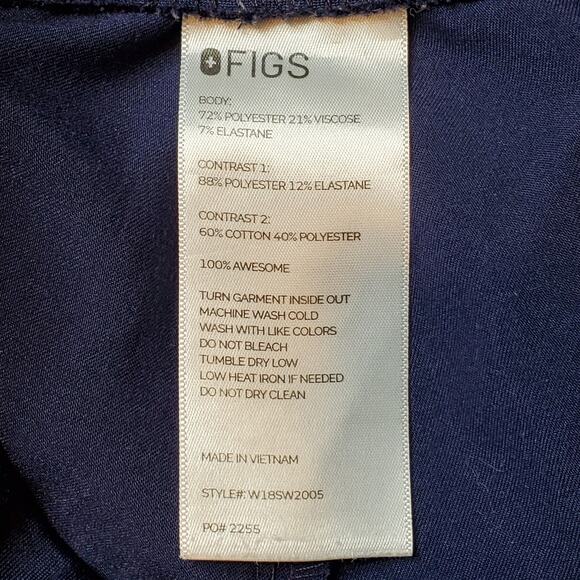 Figs Women's Size L Zamora Jogger Scrub Pants Navy Blue W18SW2005P - Picture 8 of 8